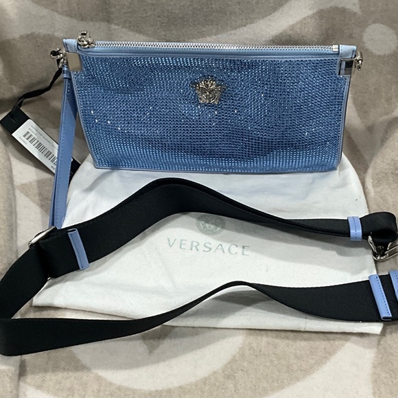 Versace DONNA Glittering Blue Crossbody Bag/Clutch/Wristlet - Picture 3 of 9